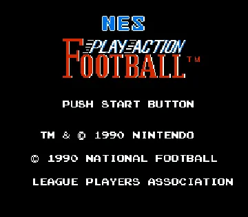 NES Play Action Football (USA) (Beta) screen shot title